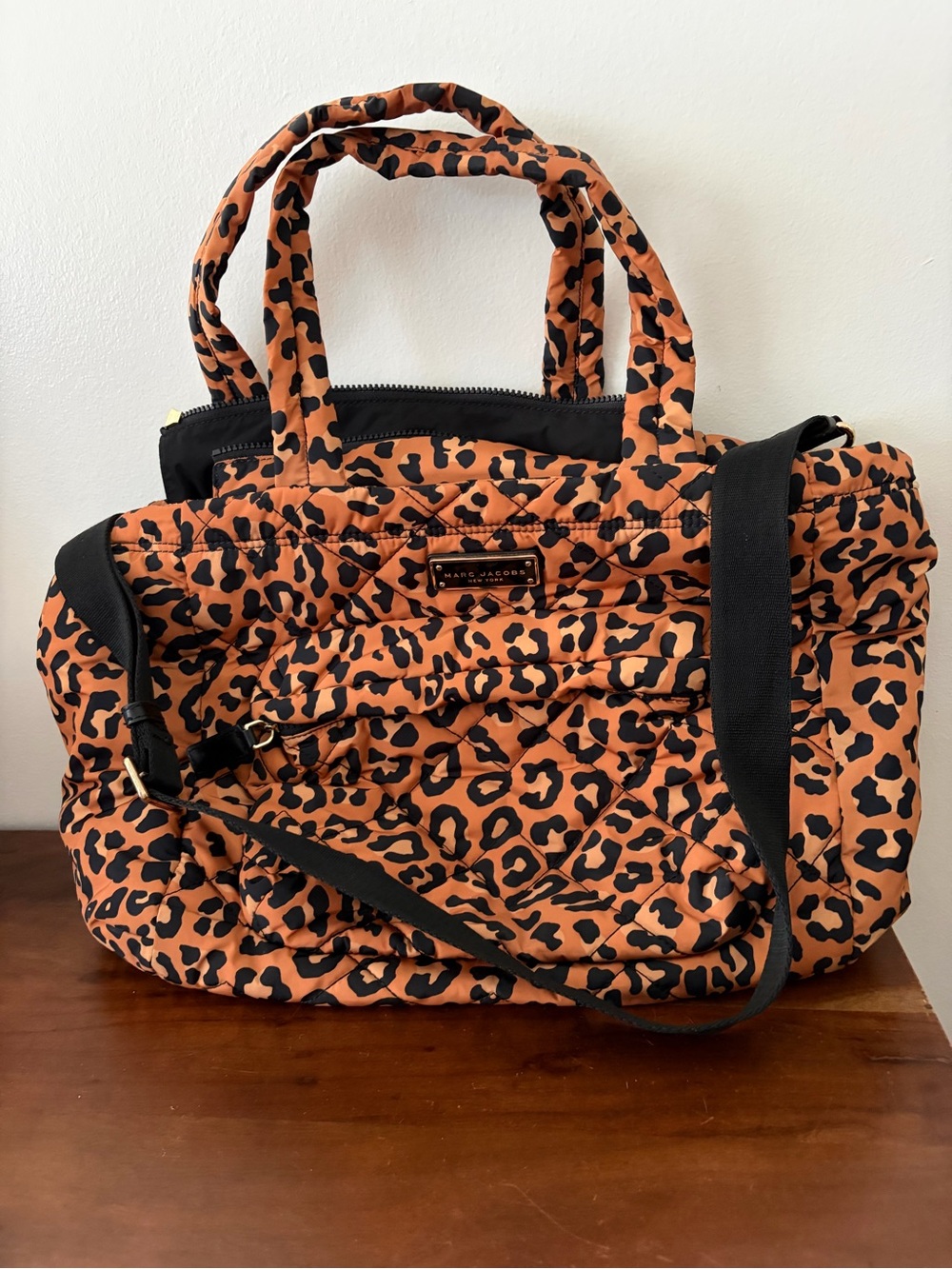 Marc Jacobs Quilted Leopard-Print Diaper Baby Tote